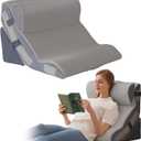 3 Pack Orthopedic Bed Wedge Pillow Set for Sleeping, Sitting up in Bed, 6-in-1 Foam Wedge Pillow for Acid Reflux & Back Pain Relief & Leg Elevation, Post Surgery Pillows for GERD & Snoring, Grey