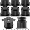 HDAJY 8-Pack 2 Inch Furniture Legs, Stainless Steel Legs for Furniture + 32pcs Screws, Black