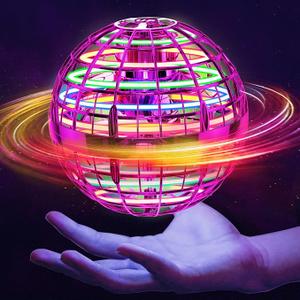 Flying Orb Ball (Pink, Blue, Red, 2025 Upgraded) with Dazzling Lights, Magic Hover Spinner, Boomerang Drone, Floating Cosmic Globe, Kids Outdoor Toys for 6 7 8 9 10 Year Old Boys Girls