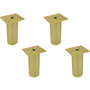 Bitray 4-inch Furniture Legs Aluminum Alloy Gold Sofa Legs Adjustable Furniture Feet - 4pcs