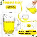 Tessco for you 3 Pcs Plastic Pitchers 60 Ounce Clear Restaurant Jug Large Water Pitcher Carafe Serve Milk Tea Juice Drink for Parties Container Dispenser Beer Jar (Classic)
