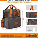 Lunch Box Insulated Lunch Bag for Men, Women  Waterproof Reusable Cooler Bag with Adjustable Shoulder Strap for Men Women Kids  Ideal for Office Work School Picnic (Grey) (Gray)