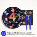 96 Pcs Reach Four the Stars Birthday Party Decorations, Serves 24