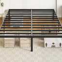 Full Bed Frame 6 Inch,Metal Platform Bedframe Upgrade Heavy Duty Black
Dual-Layer Reinf,Easy Assembly,Noise-Free,6 Mattress Slide Stoppers,3500LBS Capacity,No Box Spring Needed,Dual-use