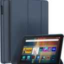 Fire HD 8 & HD 8 Plus Tablet Case(12th Gen/10th Gen, 2024/2022/2020 Release) Slim Folding Stand Cover with Auto Wake/Sleep Navy Blue