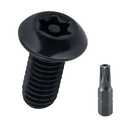 M5-0.8 x 12mm Button Torx Head Machine Screws (50 pcs), 18-8 (304) Stainless Steel Tamper Resistant License Plates Screws, Black Coated, Fayeploo (with Bit)