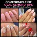 UNA GELLA Medium Oval Fake Nails Pre-shape 216pcs Round Gel Nail Tips Press on Nails for Full Cover Acrylic Round Oval Full Nails False Nails 12 Sizes False Soft Gel Tips