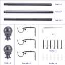 Curtain Rods for windows,1" Diameter Curtain Rod, 32-72" Standard Decorative Window Curtain Rod Set with Brackets for bathroom Kitchen Bedroom Window, Grey