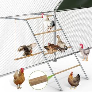 Tinnmao Chicken Roosting Bars & Poultry Ladder for Coop | Sturdy Sisal-Wrapped Perch & Adjustable Swing | Hen Roost Toy for Backyard Pen and Run