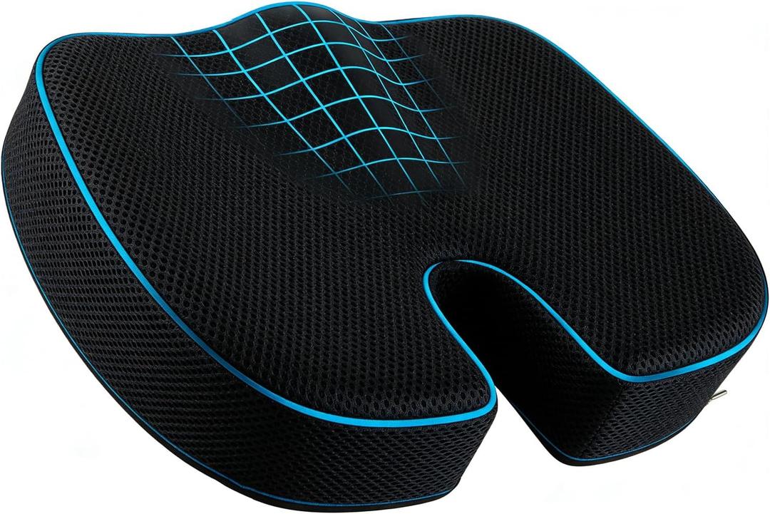 Memory Foam Seat Cushion for Sciatica & Tailbone Pain Relief Ergonomic Office Chair Cushion, Coccyx Cushion for Tailbone Pain, Sciatica Pain Relief Pillow for Office, Car