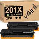 V4ink 201X Remanufactured Toner Cartridge Replacement for HP 201X CF400X 201A CF400A High Yield Black Toner for use in HP Color Pro M252dw M252n MFP M277dw M277n M274N Printer, 2 Pack