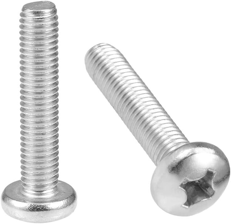 uxcell M8x40mm Machine Screws Pan Phillips Cross Head Screw 304 Stainless Steel Fasteners Bolts 10Pcs