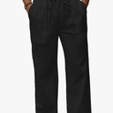 Mens Casual Linen Pants Elastic Wasist Drawstring Lightweight Summer Beach Yoga Pants Trousers with Pockets, Medium