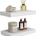 WELLAND 9" Deep White Floating Shelf Set of 2, Wall Shelves for Bathroom, Living Room, Bedroom, Modern Home Decor, 16" W x 9" D x 2" H