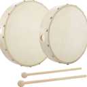 Foraineam 10 Inch & 8 Inch Hand Drum Musical Hand Percussion Wood Frame Drum with Drum Stick