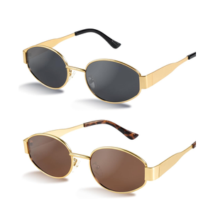 livho 2025 Trendy Oval Sunglasses - Stylish Polarized Shades for Everyday - Retro Metal Frames