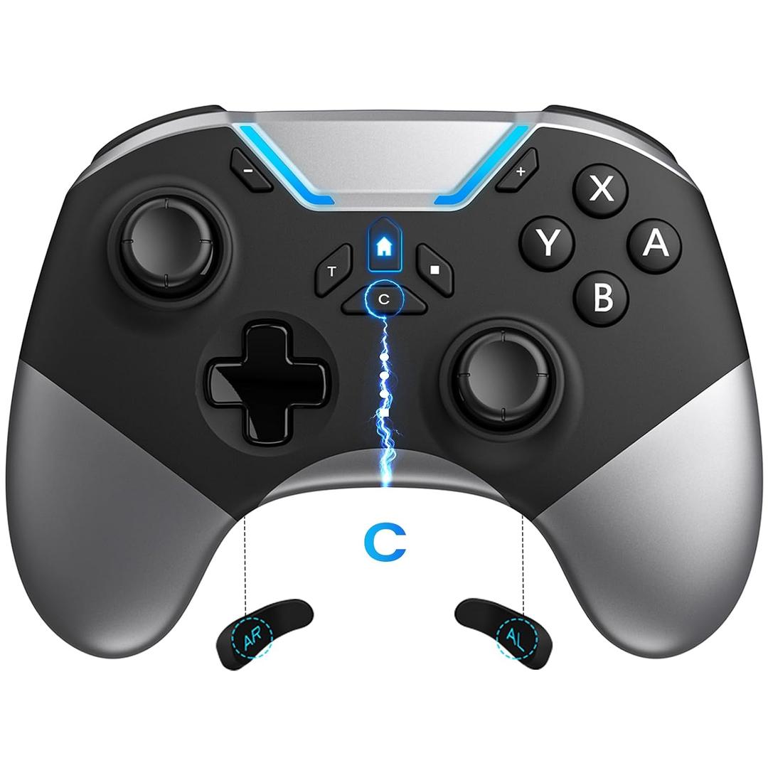 aghi Switch 2 Controller with Home Wake-up, Wireless Switch 2 Pro Controller for Switch 2/1/Lite/OLED with Loop Macro, Hall Effect Anti-Drift Joystick, C Button, HD Rumble, 6 Axis Gyro, Turbo