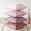 Softalker Throw Pillow Covers Set of 4, Velvet Soft Solid Colors Pillow Covers 18x18 Inch, Decorative Cushion Pillow Case for Couch Sofa Bedroom Living Room(Light Pink)