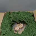 24 Inch Real Touch 2 Pcs Norfolk Pine Wreath Christmas Decorations for Front Door, Artificial Plants Green Christmas Wreath with Lights Home Decor, Xmas Decor for Mantel Wall Holiday Winter Decor