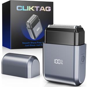 Mini Electric Foil Shaver for Men - Portable Travel Electric Razor for Face, IPX7 Waterproof, USB-C Rechargeable, LED Display, 3 Floating Blades, Wet/Dry for Travel & Home