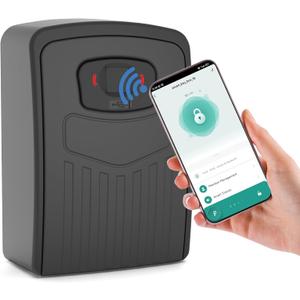 Smart Fingerprint Key Lock Box, Remote Access Realtor Lock Box for Keys, APP Control Key Lockbox for Outdoor, Can be Opened Abroad