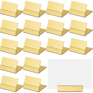 Yaocom 24 Pcs Small Table Number Holders Metal Place Card Holder Vintage Mini Table Number Name Card Display Stand for Wedding Memo Reception Photo Picture Party Restaurant, 1.4 x 1.3 x 1 Inch (Gold)