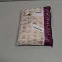 jinchan Floral Kitchen Curtains 54 Inch Linen Tier Curtains Farmhouse Cafe Half Window Drapes for Small Windows Light Filtering Taupe on Beige for Living Room Bathroom Back Tab 2 Panels