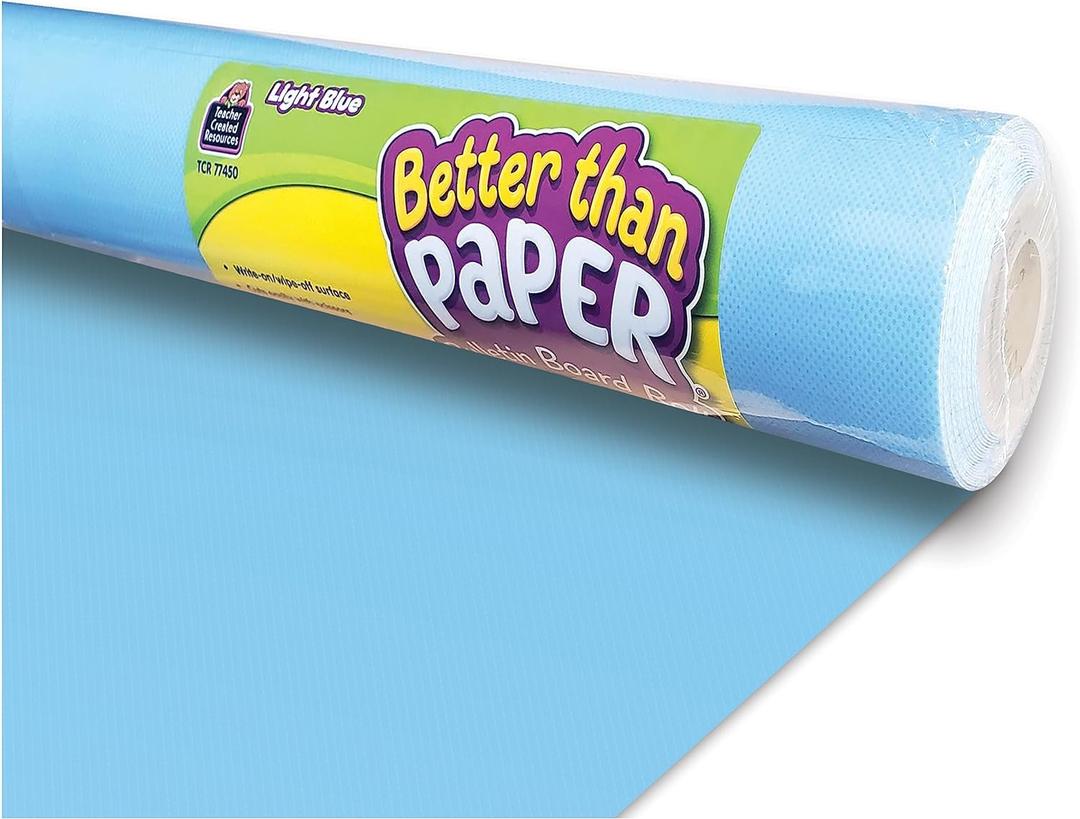 Teacher Created Resources Light Blue Better Than Paper Bulletin Board Roll, 48" x 144"