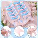 NatNarr 2 Pcs Gender Reveal Party Decor, Pink and Blue Garland Banner Satin Ribbon Party Decorations Pre-Strung Bow Decor Banner for Baby Shower Wedding Birthday Parties