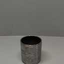 WGVI Silver Etched Ceramic Cylinder Vase Width 3.75" Height 4", Flower Arrangements, Candle Holder, Terrarium Planter Pot, Storage Container Organizer, Pen Brush Holder, Scratched Texture, 1 Piece