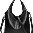 Hobo Purses and Handbags for Women Large Crossbody Bags PU Leather Tote Bag Shoulder Bag Satchel Bag (Black)