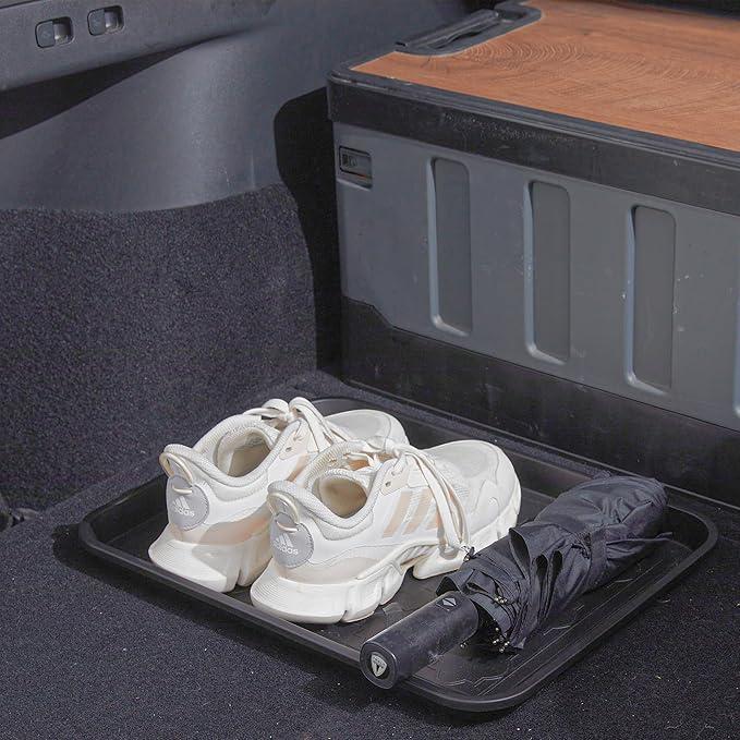 Boot Tray for Entryway Indoor, Heavy Duty Shoe Mat Tray 2 Packs, 16.7"x12.8" Waterproof Shoes Trays with Raised Edge, Outdoor MultiPurpose Mats for Boots, Garden, Pets