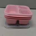 Snack Boxes (3 Pack) - Stackable Bento Boxes with 3 Compartments, Meal Prep Containers Reusable, Lightweight Lunch Containers for Kids and Adults, BPA Free (Pink)