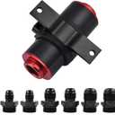 EVIL ENERGY Inline Fuel Filter 100 Micron with 6AN 8AN 10AN Adapter&Bracket Clamp 50MM Universal Red