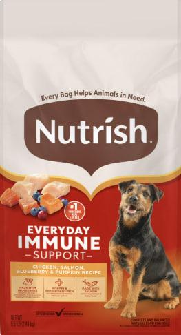Nutrish Everyday Immune Support Dry Dog Food Chicken, Salmon, Blueberry & Pumpkin Recipe, 5.5 lb. Bag, 4 Count, BB Date: Jun 13/26