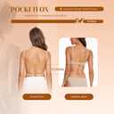 Low Back Bras-Seamless Deep-V Plunge Invisible Backless Bra-Underwire Lightly Lined Multiway Halter Bra Low Cut Bra (Beige), 38B