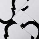 Melodieux Moroccan Fashion Room Darkening Blackout Grommet Curtain for Bedroom Kitchen Small Windows, 52 by 45 Inch, Off White/Black (1 Panel)