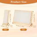 4PCS Bamboo Wood 12-Slot Necklace Display Stands with Beige Velvet, Permanent Jewelry Display for Vendors, Multi-Size Jewelry Display Organizer for Shop & Home Use (Natural Wood Color)