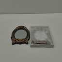 2 Pcs Small Gold Vintage Mirror Antique Vanity Makeup Desk Mirror Traditional Arch Tabletop Mirrors with Stand Baroque Decorative Wall Art for Living Room Bedroom Dresser Decor