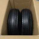 GICOOL 4.10/3.50-4 Explorer Series Rubber Tire and Wheel, 2 Pack, with 2.25" Offset Hub, 5/8" Sealed Bearings, for Hand Truck Trolley Dolly Garden Wagon Wheel Replacement