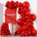 Amandir 153pcs Red Balloons Arch Garland Kit Different Sizes 18 12 10 5 Inch Red Latex Balloon for Birthday Wedding Anniversary Cherry Casino Movie Valentine's Day Christmas Party Decorations