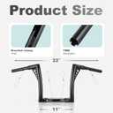 MoKitDora Sportster Dyna Softail 10” Rise 1-1/4” Fat 1" Clamp Ape Hanger Handlebar Z Bar for Harley Touring Road Glide Road King, Gloss Black