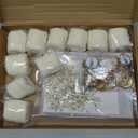 Fuyoooo 50 Sets Wedding Invitations Wraps Set Pre Folded Vellum Jackets for 5 x 7 Invitations Self Adhesive Gold Wax Seal Stickers Dried Baby's Breath Flowers Chiffon Silk Ribbon for Craft DIY