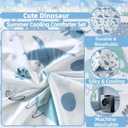 SDIII Dinosaur Comforter Twin 3 Pieces, Silky Breathable Microfiber and Spandex, Cute Dinosaur Bedding Twin Set for Boys Girls Kids and Teens