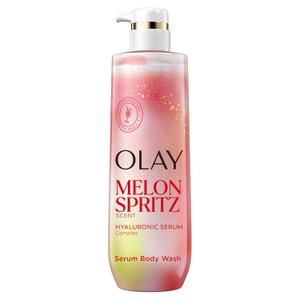 Olay Body Wash for Women, Intensely Hydrating, Pro-Hyaluronic Acid Serum Complex, Renews Moisture, Vitamin B3 Lameller Technology, For All Skin Types, Melon Spritz Scent, 20 fl oz