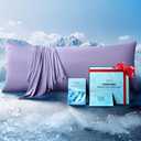 Ice Cooling Body Pillowcase for Hot Sleepers – Stays Cool All Night, Silky Touch Long Body Pillow Cases with Invisible Zipper, Soft & Breathable Body Pillow Cover, Gift for Men Women - 20"x54", Purple