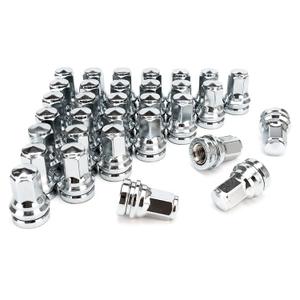 32PCS Wheel Lug Nut (Chrome) of 14x1.5 Lug Nuts Fit for 2017-2024 Ford F250 F350 Replace HCPZ-1012-A HCPZ-1012-B - Wheel Accessories Parts Set (Silver)
