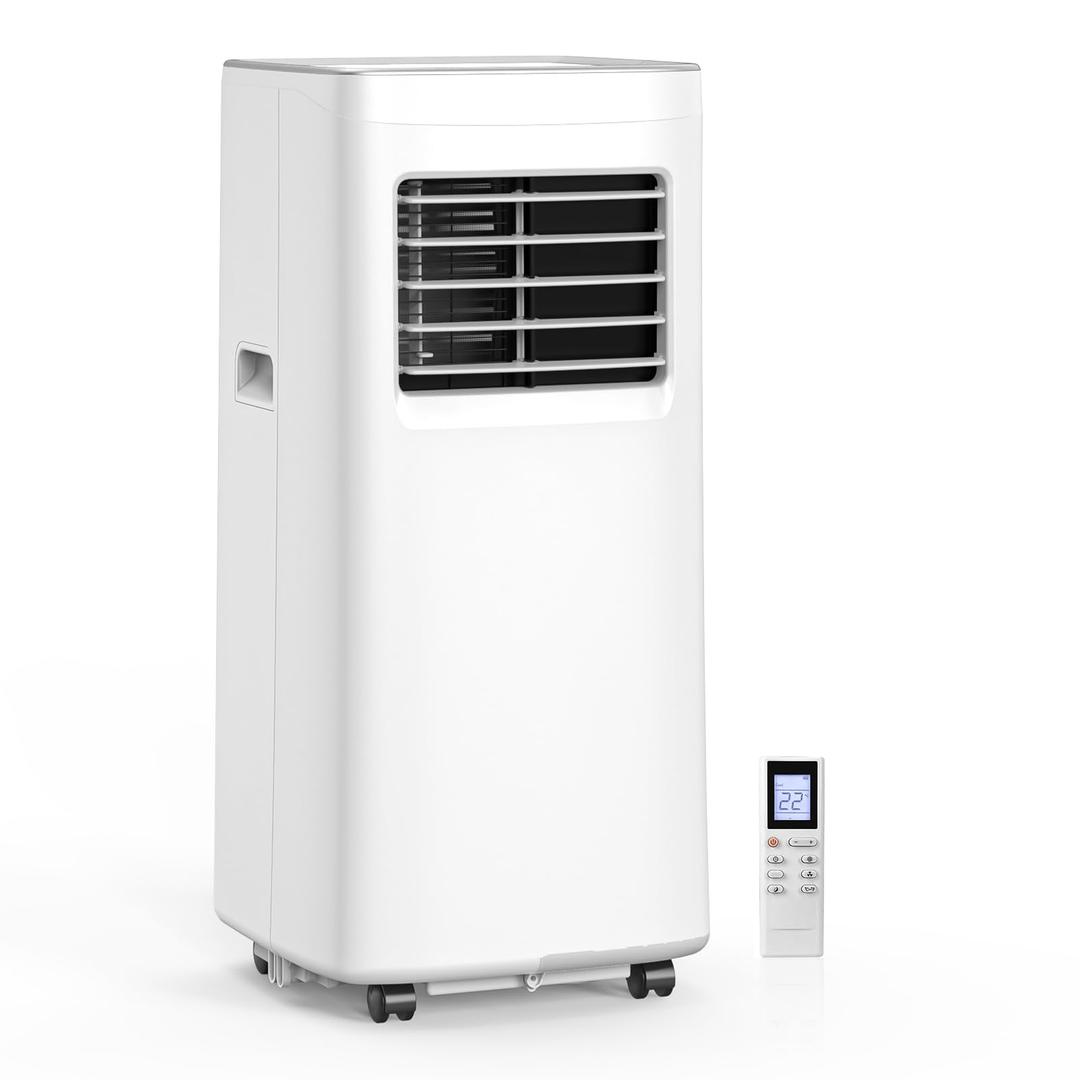 10000 BTU 3-IN-1 Portable Air Conditioner, Cools up to 450 Sq.Ft, Portable AC with Remote, LED Display, 24H Timer, Installation Kits & Screwdriver, No Wall Required, Ideal for Home & Office