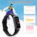 Fitness Tracker, Fitness Watch with 24/7 Heart Rate, Blood Pressure, Sleep Tracking, Calories, Activity Tracker with 1.1" AMOLED Screen, Waterproof Step Tracker for Android iPhones Women Men, Black