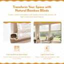 Radiance Cordless Bamboo Roman Shades for Windows - Matchstick Bamboo Blinds for Defuse Sun Light - Easy to Lift & Fold Up Window Shades - White - 48" W x 64" L 